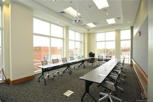 Conference center meeting room with furniture setup